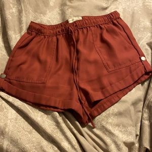 Maroon silk shorts